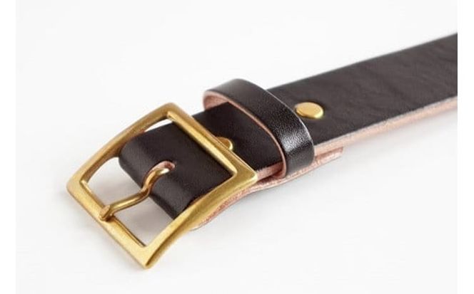 E STREET LEATHER ベンズクラシック 4cm幅 茶芯革 極厚レザーベルト ブラック【star005-01】