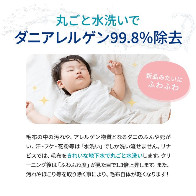 宅配クリーニングのリナビス 毛布クリーニング クーポン 毛布 1枚分 / クリーニング 保管 宅配 最大12か月無料保管 丸洗い 水洗い ふわふわ ふんわり 肌触りアップ ダニ駆除 ベッドパッド タオルケット リナビス