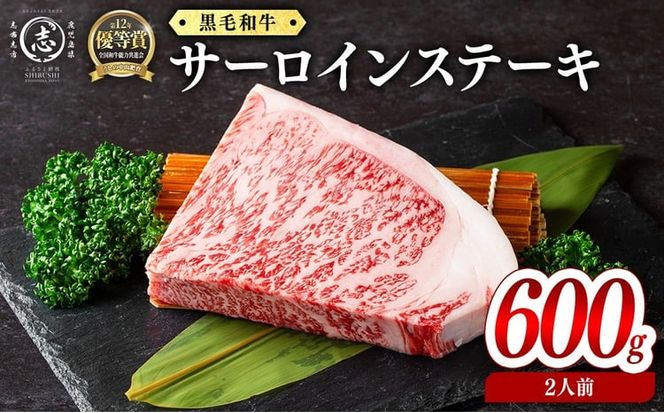 鹿児島県産黒毛和牛厚切りサーロインステーキ(2人前600g/300g×2枚) e0-058