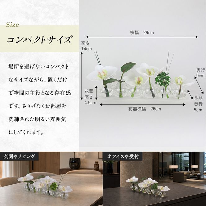 造花 エミリオ・ロバ ファレノプシス 6W TTNTA-03150 胡蝶蘭 6輪咲き アートフラワー アーティフィシャルフラワー インテリア ギフト 贈り物 本物そっくり シリコン樹脂 名張市 三重県 開業祝い お祝い 幸福