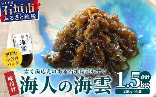 石垣島産 海人の味付け海雲(もずく) 1.5kg (250g×6) KS-01