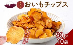 おいもチップス プレーン味 90g×10袋 さつまいも 和菓子 おやつ スイーツ サクサク 食感 お茶請け 自社農園 手作業 信州チップス 贈り物 ギフト おいも日和 ねんりん 長野県 坂城町