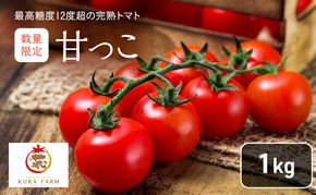 【2026年7月より発送】北海道 富良野市産 完熟ミニトマト（甘っこ）約1kg カラートマト・ぷちぷよ付 トマト 甘い 野菜 新鮮 数量限定 先着順【藏ファーム】