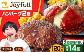 【全3回定期便】ジョイフル ハンバーグ スペシャル 詰め合わせ 2種 14個 セット《築上町》【株式会社　ジョイフル】[ABAA075]