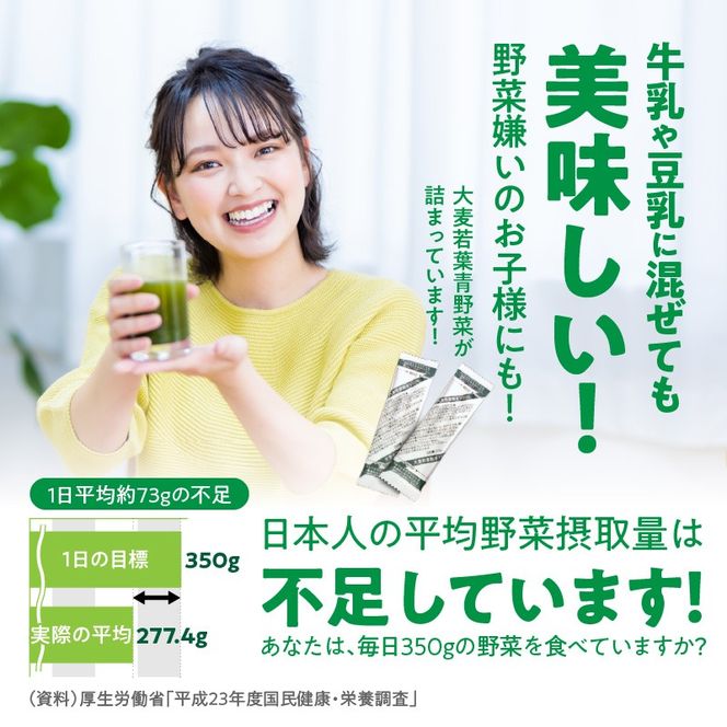 ＜2ヶ月に1度、6回送付＞大麦若葉粉末（154包)、乳酸菌+大麦若葉粉末（7包)［027Y41-T］　山本漢方　定期便