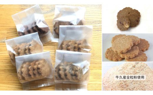 茨城県 牛久市産 小麦粉 使用 全粒粉 の クッキー 6種 ( 30袋 ) セット 詰合せ 全粒粉 クッキー 焼き菓子 お菓子 スイーツ ココア チョコ ごま みそ 落花生 子ども おやつ おつまみ [BD008us]