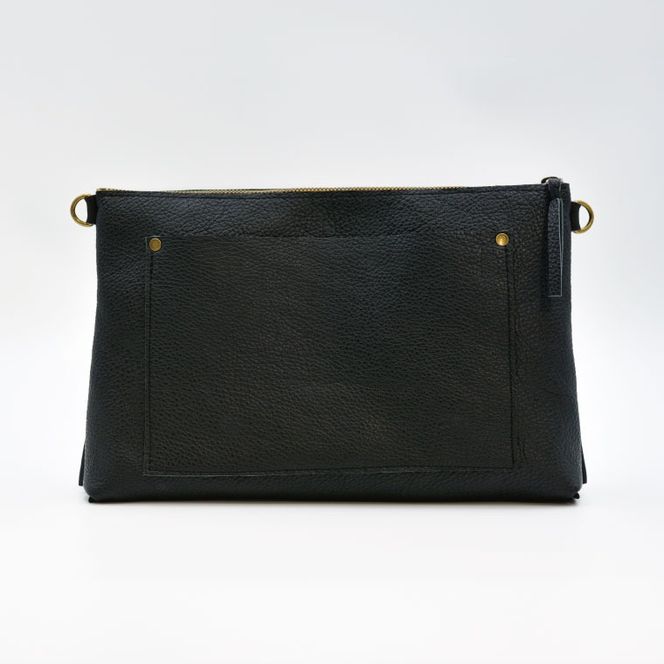 益子の革工房maharoのショルダーポーチ（L）ブラック｜栃木県 益子町 ふるさと納税 ショルダーポーチ 牛革 手作り (AX107-3)