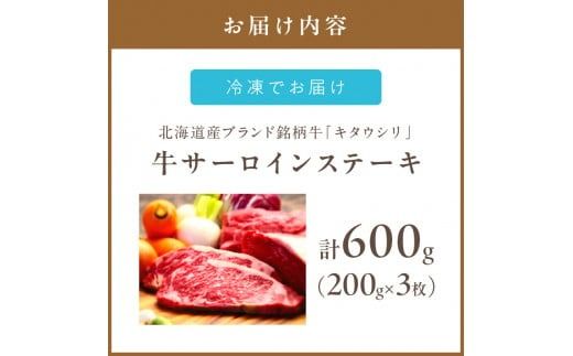 キタウシリ 牛サーロインステーキ 200g×3枚 ( 牛肉 サーロインステーキ 肉 ステーキ 赤身肉 ニク にく 北海道 国産牛 北見市 ブランド牛 赤身 ヘルシー 数量限定 )【173-0001】