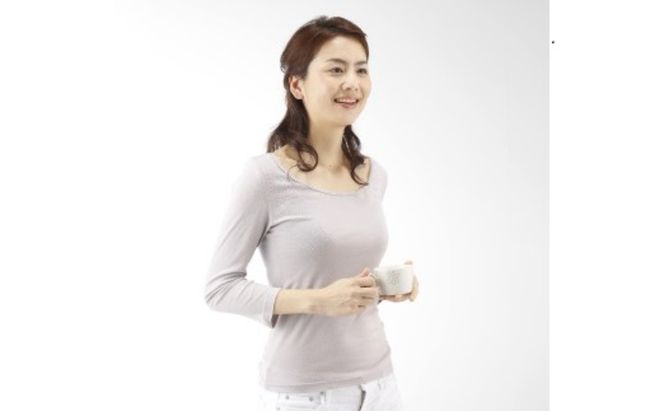《絹生活研究所》インナー／レディース／8分袖／グレー インナーウェア 下着 肌着 ファッション 服 女性 