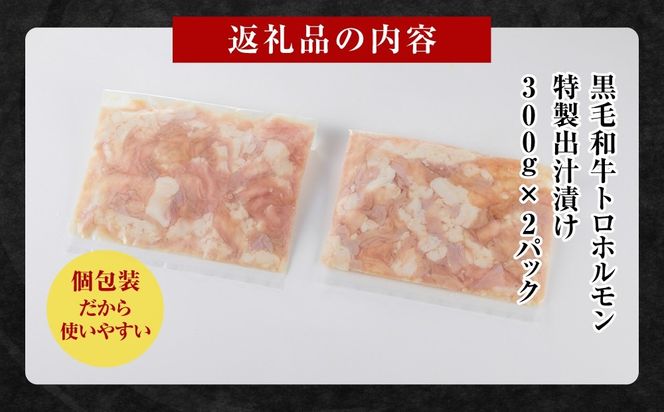 黒毛和牛トロホルモン（小腸）　特製だし0.6kg ( 300g ×2パック )【配送月が選べる】