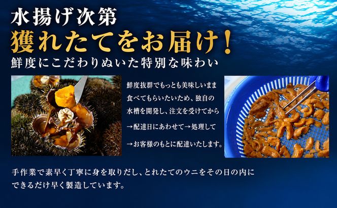 北海道 礼文島産 ミョウバン不使用 冷凍 生うに エゾバフンウニ 40g×4個［野崎水産］【 うに ウニ 雲丹 生うに 冷凍うに バフンウニ 海鮮 うに丼 濃厚 甘み 】