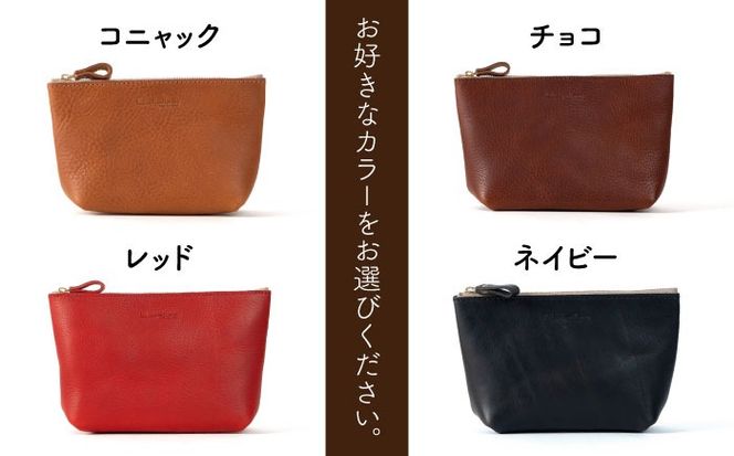 マチありのファスナーポーチ Lsize 糸島市 / LADIES&GENTLEMEN 本革 革製品[ADK079]