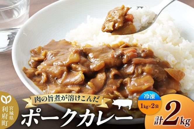 ポークカレー 2kg (1kg×2袋)【冷凍】簡単調理 レンジ調理 湯煎 [スパイシー レンチン 野菜 肉 旨味 宮城県 利府町 みやぎ保健企画セントラルキッチン]|06_mhc-020201