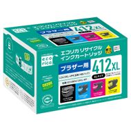 エコリカ【ブラザー用】LC412XL-4PK 互換リサイクルインク (型番：ECI-BR412XL-4P)　ブラザー リサイクル インク 互換インク カートリッジ インクカートリッジ カラー オフィス用品 プリンター インク 山梨県 富士川町
