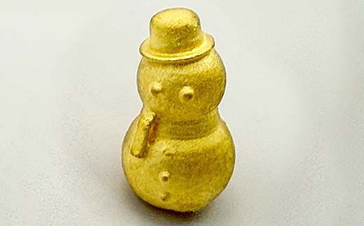 FYN6-308 西川町 工芸品 純金(K24) 雪だるま 41.0g 純金 金金 金 24金 K24 K ゴールド 日本製 ハンドメイド 手作り 置物 オブジェ 貴金属 ジュエリー 贈答 贈り物 ギフト 記念日 誕生日 プレゼント X線分析検査証明書付 山形県 月山