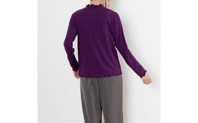 レディースハイネックカットソー 長袖 パープル M 312011_CS001VC01