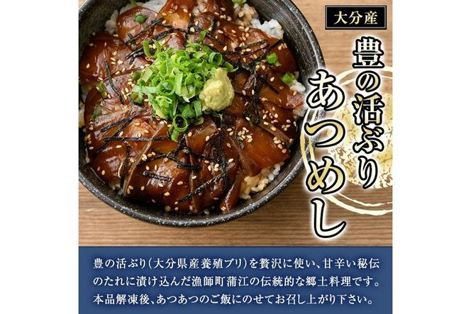 ＜お試し用＞あつめし (計160g・80g×2袋) あつめし 海鮮 りゅうきゅうブリ 漬け丼 魚 惣菜 おつまみ 海の直売所 【AS124】【海べ (株)】