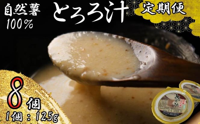 【全3回定期便】 とろろ 冷凍 125g × 8個 自然薯 100％ 小分け セット とろろ汁 長芋 山芋 お手軽 農林水産省賞 受賞 ご飯 お供 そば つけ汁 健康 栄養 夏 バテ とろろ芋 個包装 静岡県 藤枝市