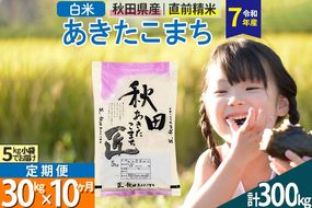 【白米】＜令和7年産＞ 《定期便10ヶ月》秋田県産 あきたこまち 匠 30kg (5kg×6袋)×10回 30キロ お米 |02_snk-011010s