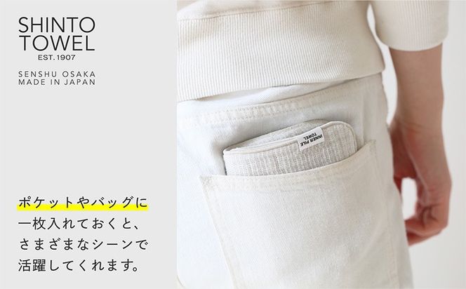 099H3978 SHINTO TOWEL「インナーパイル・ミニタオル」（ネイビー）3枚セット オーガニックコットン100%