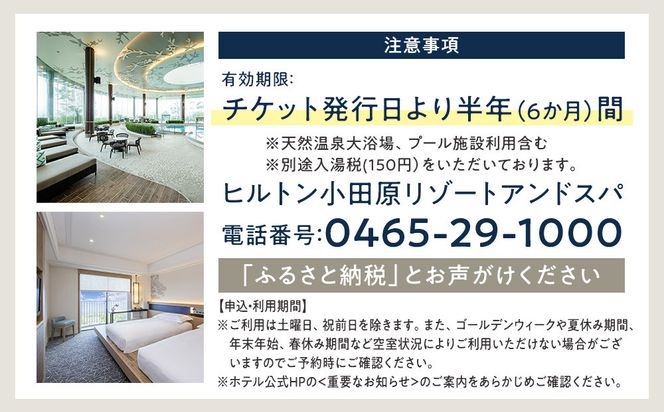 【チケット有効期限延長！】ヒルトン・スーペリア・ツインルーム宿泊プラン　1泊夕朝食付き＜1組2名様＞★オーシャンビュー！天然温泉大浴場、プール施設利用含む【オーシャンビュー フィットネス 天然温泉大浴場 バーデゾーン ヒルトン 神奈川県 小田原市 】 142069_BG004