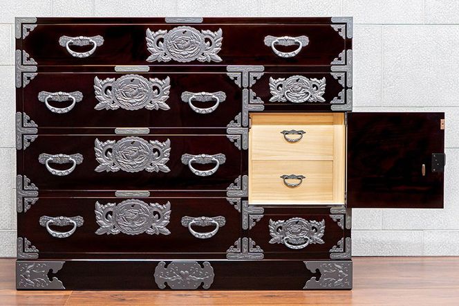 仙台箪笥 三・五尺野郎箪笥 木地呂漆塗り（お申込書返送後2ヶ月～5ヶ月以内でお届け）工芸品 伝統|06_kyk-740101