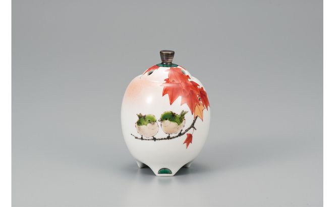 3.5号香炉　紅葉に鳥　中村陶志人 民芸品 工芸品 雑貨 日用品 インテリア 香り 小物 172111_CY3095