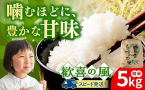 歓喜の風 白米 5kg 糸島市産 糸島市 / 糸島の恵み コメ こめ ご飯[AGR003]
