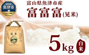 【令和7年度産米】【農家直送】環境配慮「魚津の富富富（晃米）」白米5kg ※北海道・沖縄・離島への配送不可