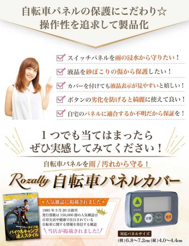 【雑誌掲載モデル】 自転車パネルカバー スイッチカバー 【kw0286-0026】