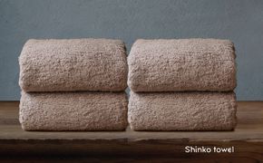 G3484 【TVで紹介！】おぅ！え～やん バスタオル（ブラウン）4枚【泉州タオル 国産 吸水 普段使い 無地 シンプル 日用品 家族 ファミリー】 