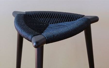 Three-legged Stool “BOW” 〈Black x Black〉 糸島市 / nomade design 椅子 クラフト [AIF014]