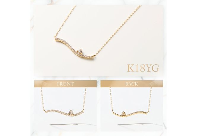 【選べる地金 PT(プラチナ)/K18イエローゴールド/K18ピンクゴールド】ダイヤモンドペンダント（ウェーブ） PT MJ-1121/K18YG MJ-1122/K18PG  MJ-1123  ペンダント ダイヤモンド ジュエリー ネックレス ダイヤ アクセサリー 品質保証書付き 山梨 富士吉田