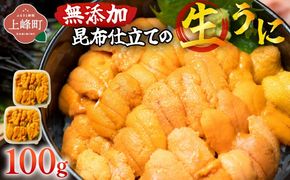 無添加 昆布仕立ての生うに 50g×2P | 生うに 無添加 うに 昆布仕立て 50g 刺身用 海鮮 冷凍 お取り寄せ ギフト 人気 高級 ご褒美用 海鮮丼用 ウニ丼用 高級食材