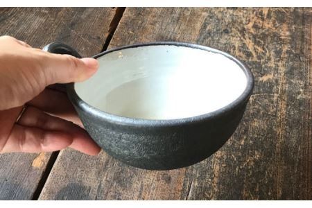 とんすいペアセット アイボリー＆アイアンブラックシリーズ《糸島》【うつわと手仕事の店 研】 [ARD007] 器 陶器 食器 クラフト 手作り うつわ スープマグ 小鉢 皿 ボウル 陶磁器