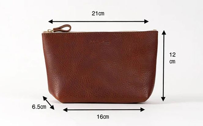 マチありのファスナーポーチ Lsize 糸島市 / LADIES&GENTLEMEN 本革 革製品[ADK079]