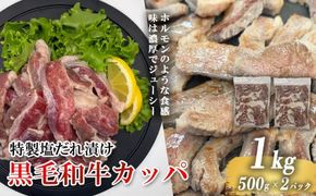 黒毛和牛カッパ（肉ホルモン） 特製塩だれ漬け 500g × 2パック 