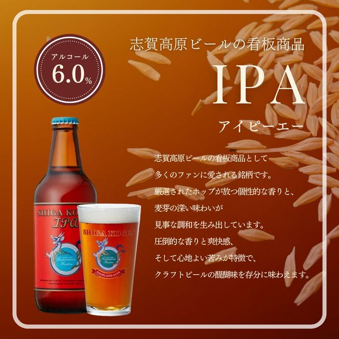 定期便 3ヶ月 志賀高原ビール6本セット 【 クラフトビール 志賀高原ビール 飲み比べセット 玉村本店 ビール 詰め合わせ セット 地ビール 飲み比べ 黒ビール ipa ペールエール 酒 お酒 長野県 長野 定期 お楽しみ 3回 】 