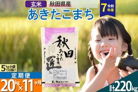 【玄米】＜令和7年産＞ 《定期便11ヶ月》秋田県産 あきたこまち 匠 20kg (5kg×4袋)×11回 20キロ お米 |02_snk-020811s
