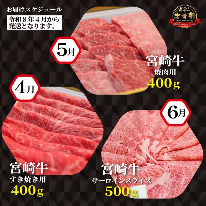 【定期便・全12回】西ノ原牧場直送 宮崎牛シルバーコース（肉定期便 黒毛和牛 和牛 赤身 霜降り ブランド牛 ステーキ 焼肉 すき焼き スライス 定期便 宮崎県 小林市 ）