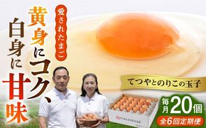 【全6回定期便】てつやとのりこの玉子 【 20個 】 糸島市 / 板垣ファーム 卵 たまご 鶏卵[AWD017]
