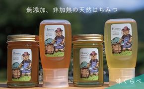 合計1060g 天然蜂蜜 国産蜂蜜 非加熱 生はちみつ 岐阜県 美濃市産 味比べセット (蜂蜜230g入りガラス瓶各2本、蜂蜜300g入りピタッとボトル各2本)C7 深田養蜂のハチミツ