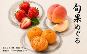 【全3回】紀州和歌山産旬のフルーツ定期便 (いちご・桃・有田みかん) 【tkb375】