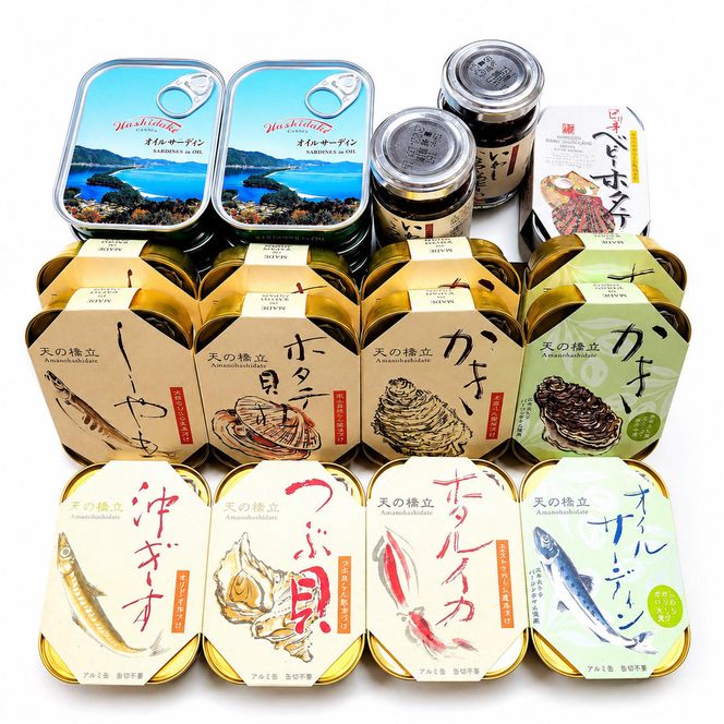 竹中罐詰 オリジナルセット (25点詰め合わせ オイルサーディン含む) 加工食品 魚貝類 オリジナルセット 詰め合わせ 缶詰 佃煮 いわし  myz04 myz11 myz21