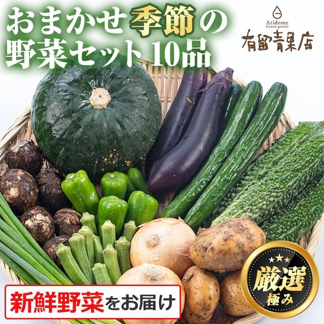 【0123608a】自慢の農家×老舗青果店の新鮮でおいしい野菜・おまかせ便(10品) 野菜 セット 詰め合わせ 詰合せ 旬 お野菜【有留青果】