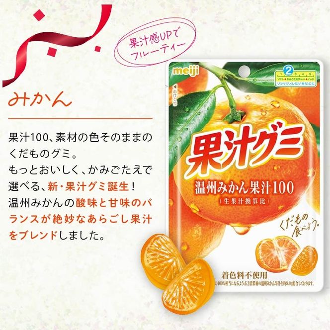 明治 果汁グミ 温州みかん 54g × 30個 ぐみ グミ みかん オレンジ お菓子 おやつ フルーツ 果物 果汁 セット 人気 まとめ買い 明治 静岡県 藤枝市