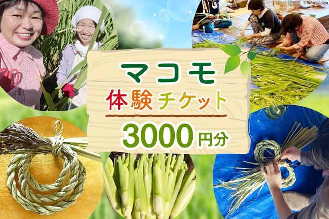 マコモ体験チケット（3,000円分）田植え 収穫 マコモ料理 手仕事体験 [マコモ農園さんさん 山梨県 韮崎市 20742712] 体験 子ども 子供 まこも 真菰 マコモ 真菰茶 まこも茶 マコモ茶 マコモダケ 体験型