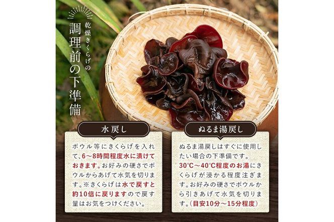 a769 国産乾燥きくらげ計120g(40g×3袋)【姶良のアグリM～】国産 きのこ キノコ 茸 野菜キクラゲ きくらげ 木耳 乾燥 天日干し 小分け 常温保存 セット 化粧箱 ギフト箱