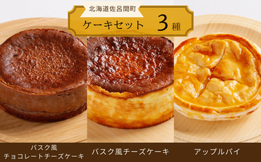 3種のケーキセット（バスク風チョコチーズ・バスク風チーズケーキ・アップルパイ） SRMJ044