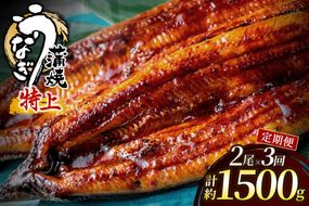 【3回定期便】うなぎ蒲焼き500g以上(250g以上×2尾)【魚住商店】_HB0223 うなぎ 鰻 蒲焼 真空パック 福岡県宗像市 宗像市 福岡 宗像